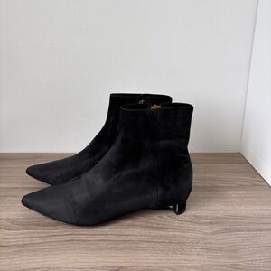 Robert Clergerie Heeled Boot With Pointed Toe Leather Women's Sz 7 US❤️